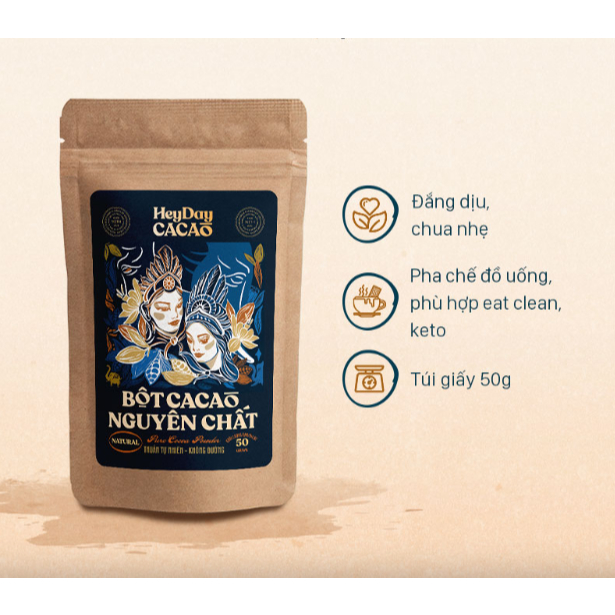 Bột cacao nguyên chất Natural HEYDAY CACAO
