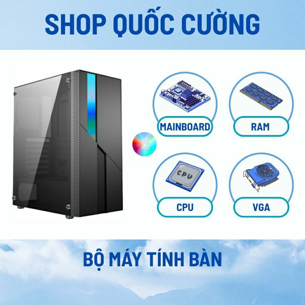 Bộ máy tính bàn game nhẹ I7-7700-H110-16GB-512GB-650W. kèm vga tuỳ chọn. hàng new bảo theo từng sản 
