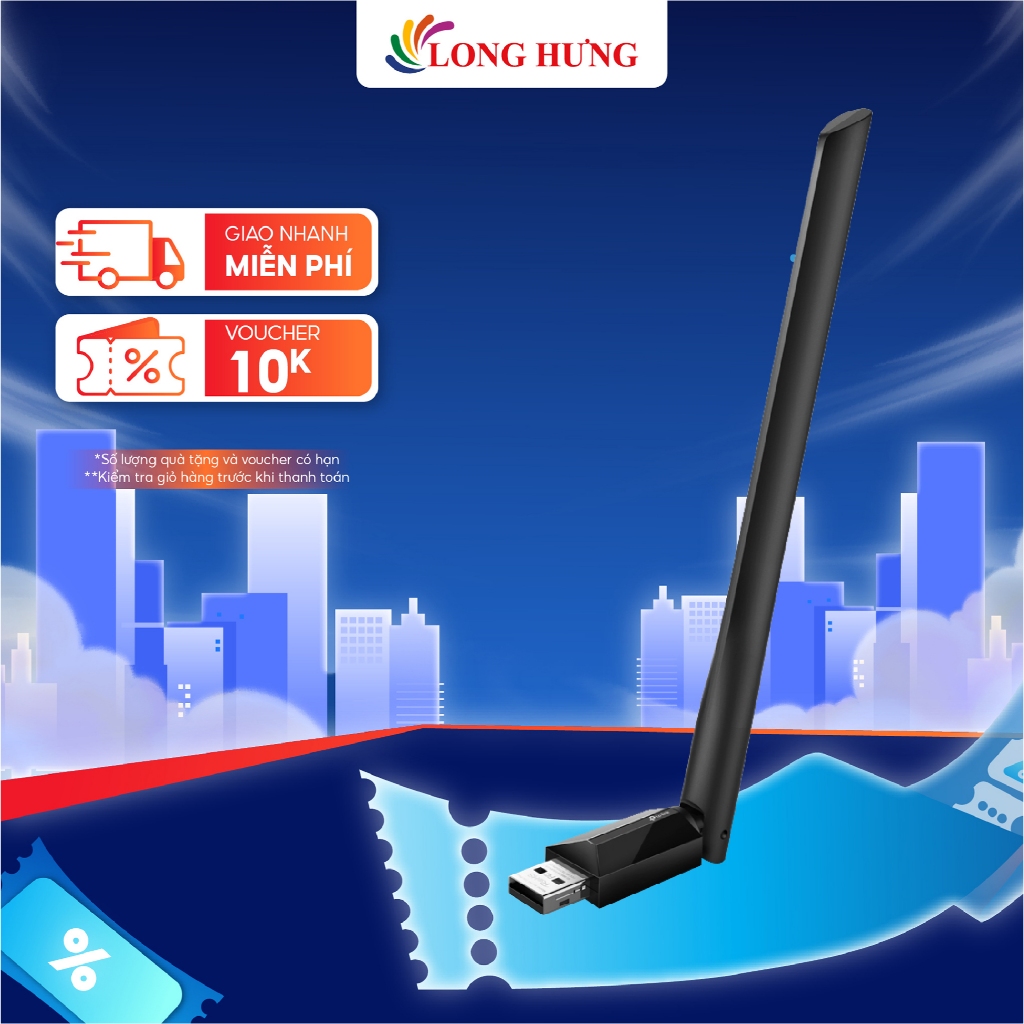 USB Wifi AC600 TP-Link băng tần kép Archer T2U Plus - Hàng chính hãng