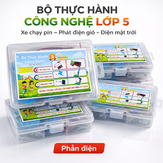 Bộ Thực Hành Công Nghệ 5 – Mô Hình Điện Gió – Điện Mặt Trời – Xe Chạy Pin | Đồ Chơi Giáo Dục Lắp Ráp