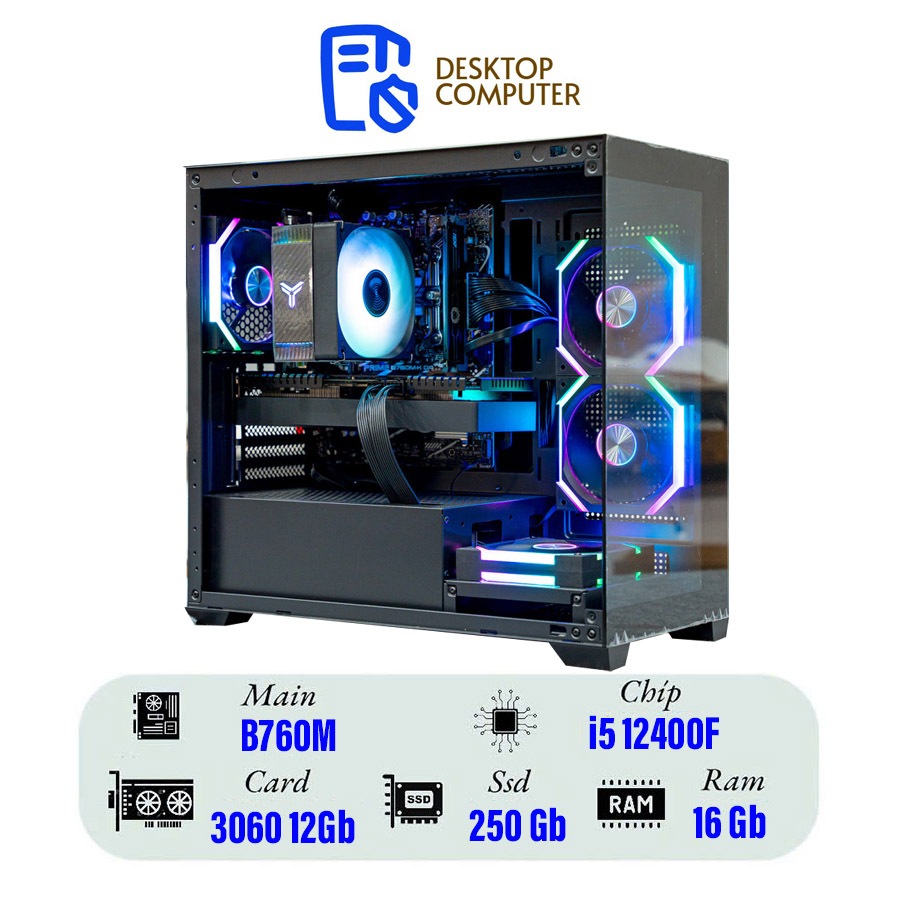Bộ PC Core i5 12400F | Main B760 |32G |SSD 250G |RTX 3060 12Gb