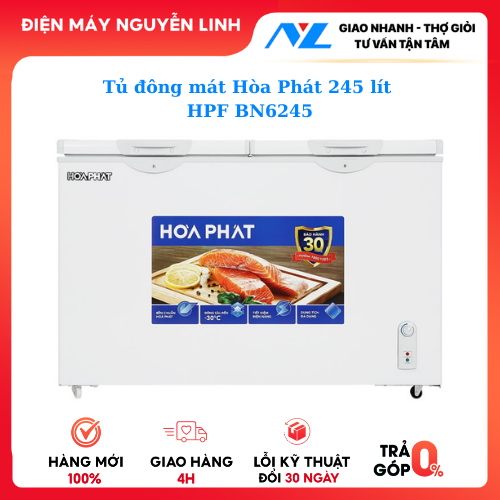 Tủ đông mát Hòa Phát 2 ngăn 2 cánh 245 lít HPF BN6245
