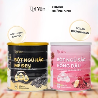 Combo 2 Bữa Ăn Dưỡng Sinh Thi Yên (1 Bột Ngũ Hắc Mè Đen + 1 Bột Ngũ Sắc Hồng Đậu)