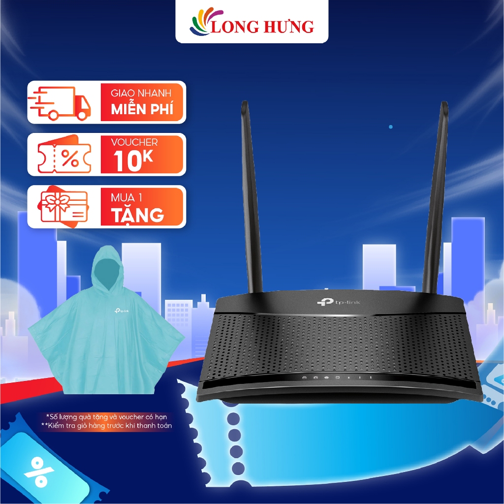 Router Wifi 4G LTE TP-Link chuẩn N 300Mbps TL-MR100 - Hàng chính hãng