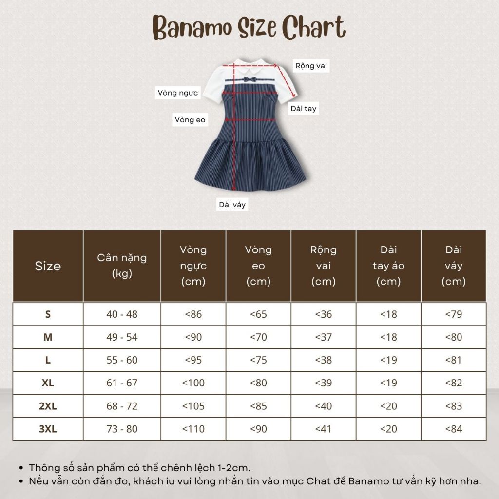 Đầm nữ BIGSIZE Banamo Fashion váy thiết kế cổ sen trắng đính nơ cộc tay phối kẻ sọc dọc dáng xoè tiểu thư 592 | BigBuy360 - bigbuy360.vn