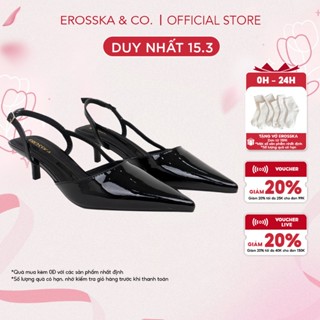Erosska - Giày cao gót Slingback mũi nhọn kiểu dáng basic thanh lịch màu đen cao 5cm - EH071