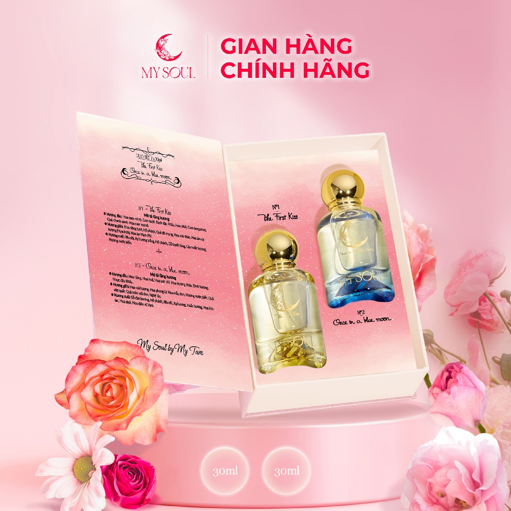 Nước Hoa My Soul Mỹ Tâm - Phiên Bản Combo 30ML Combo No.01 The First Kiss & No.02 Once In A Blue Moo