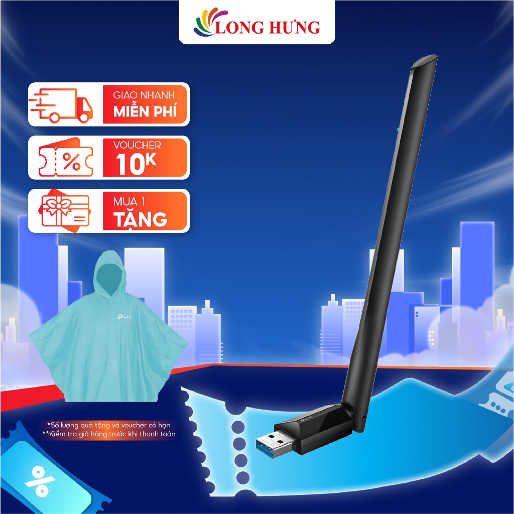 USB Wifi TP-Link AX1800 High Gain Wireless Archer TX35U Plus - Hàng chính hãng