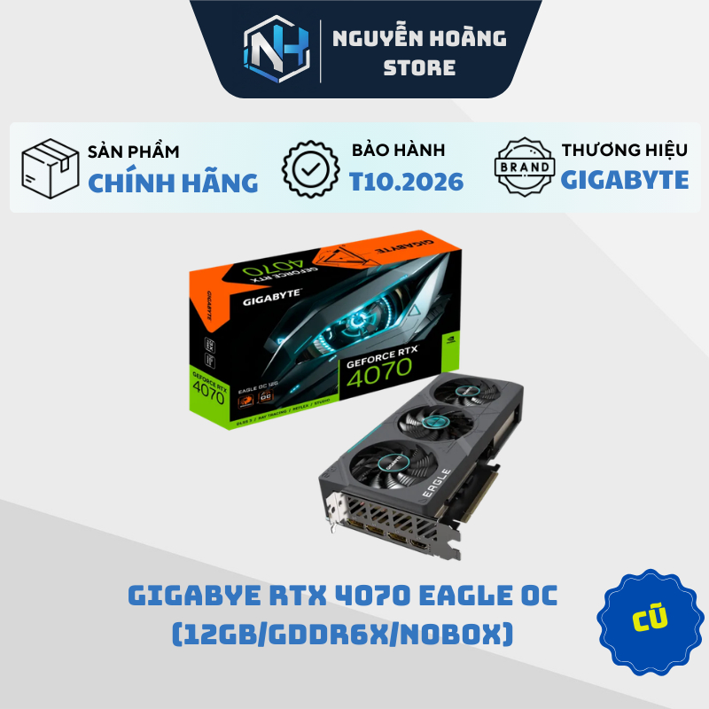 VGA card màn hình Gigabyte RTX 4070 EAGLE 12GB Cũ