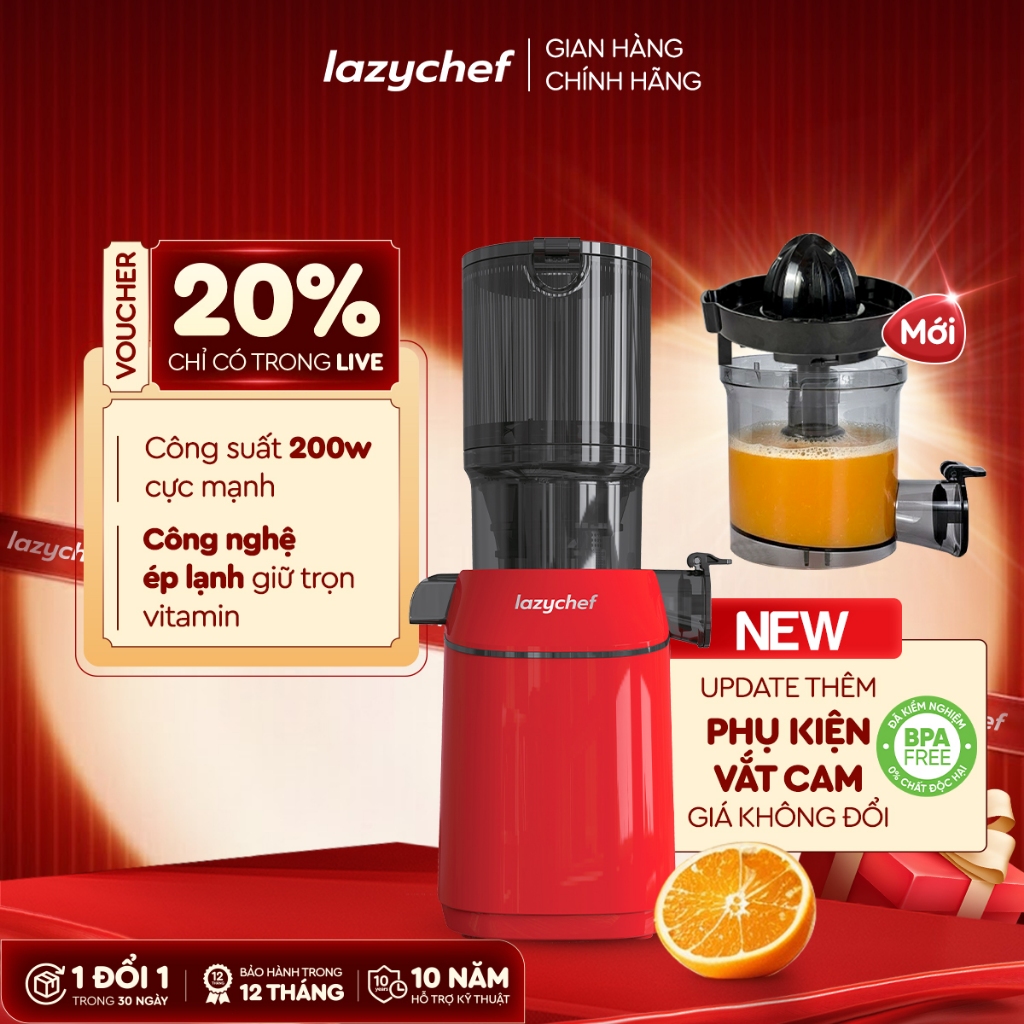 Máy Ép Chậm Nguyên Quả Lazychef 3S Dòng Premium 200W