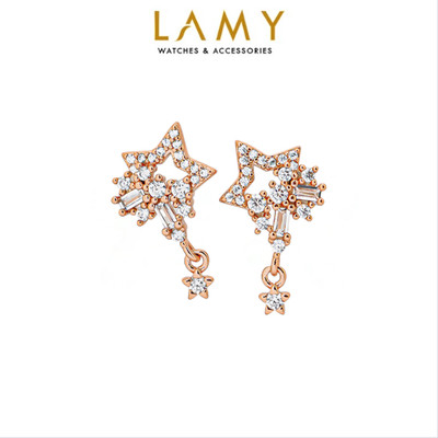 Khuyên tai nữ LAMY Sparkling Stone Star Earrings Rose Gold 3293