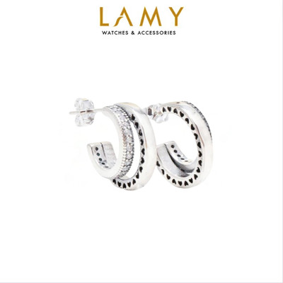 Khuyên tai bạc nữ LAMY Double Hoop Earings 3021 - Khuyên tai bạc S925