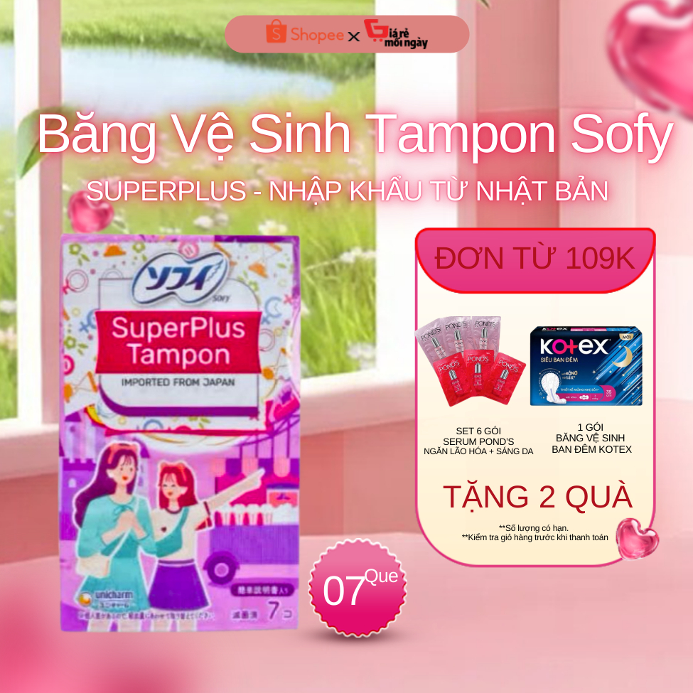 BĂNG VỆ SINH SOFY TAMPON SUPER PLUS -7 QUE