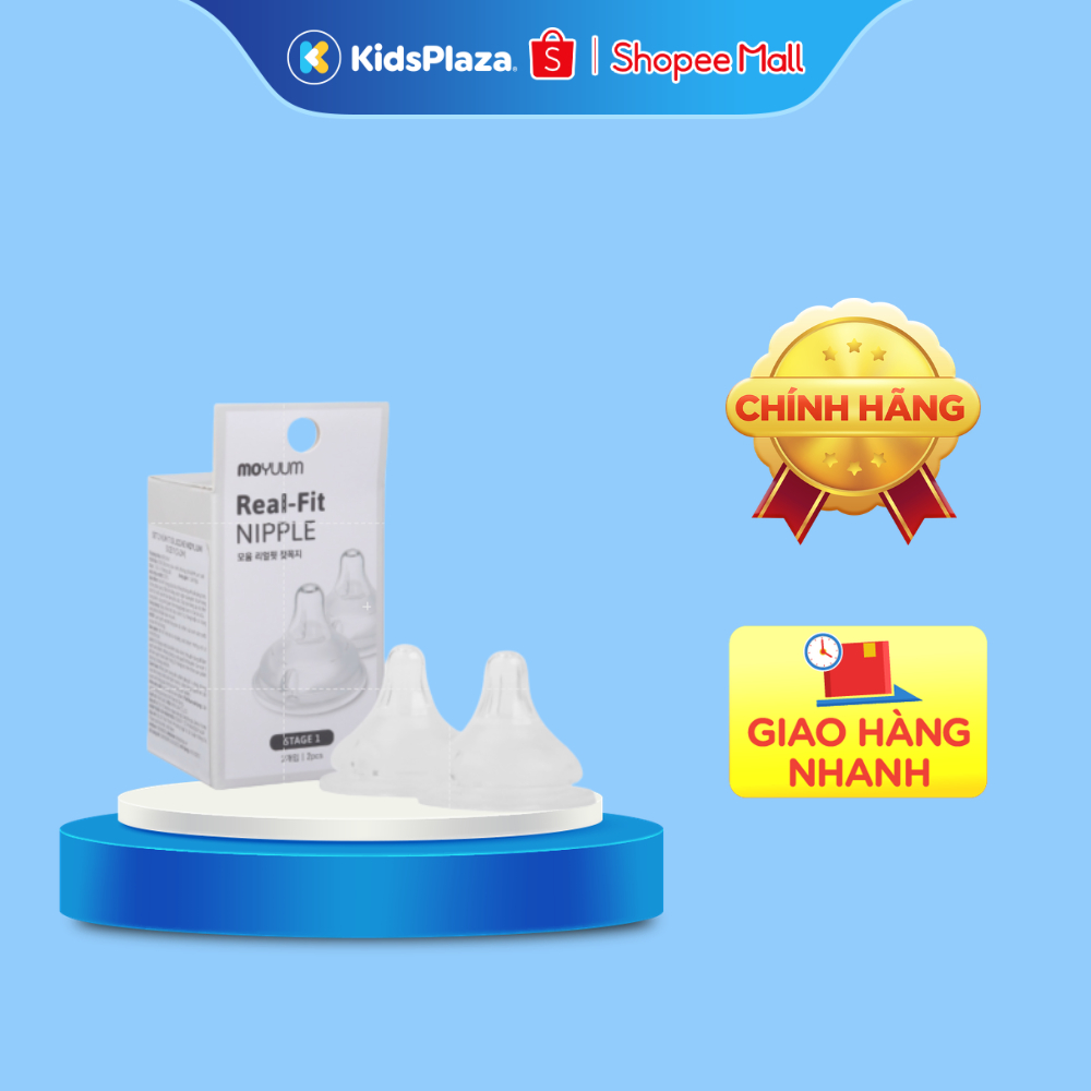Núm ty bình sữa Moyuum siêu mềm đủ size cho bé (set 2 núm)