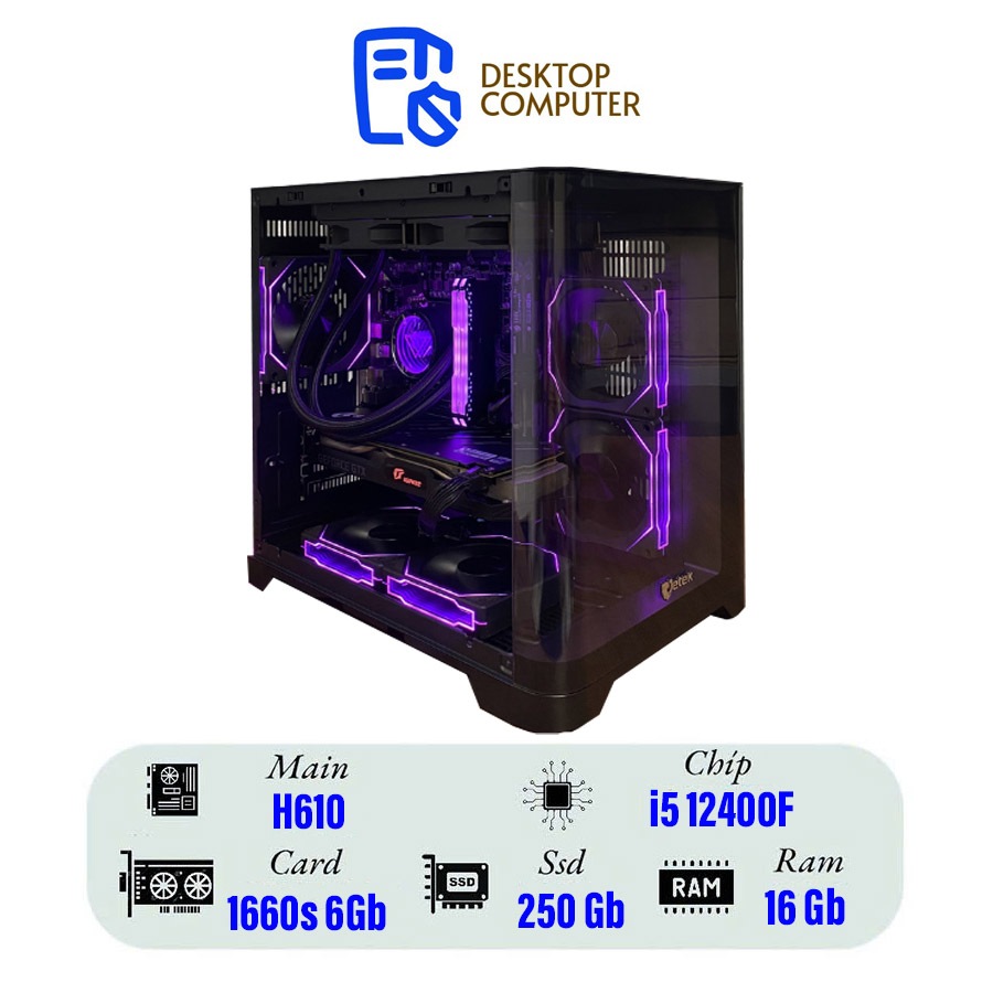 Pc Gaming Main H610 I5 12400F 16GB 4060 12G