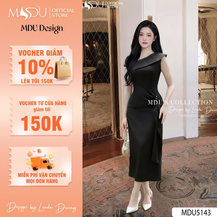 Váy thiết kế dáng ôm vải mango thanh lịch sang trọng MDU5143 | MDU Design