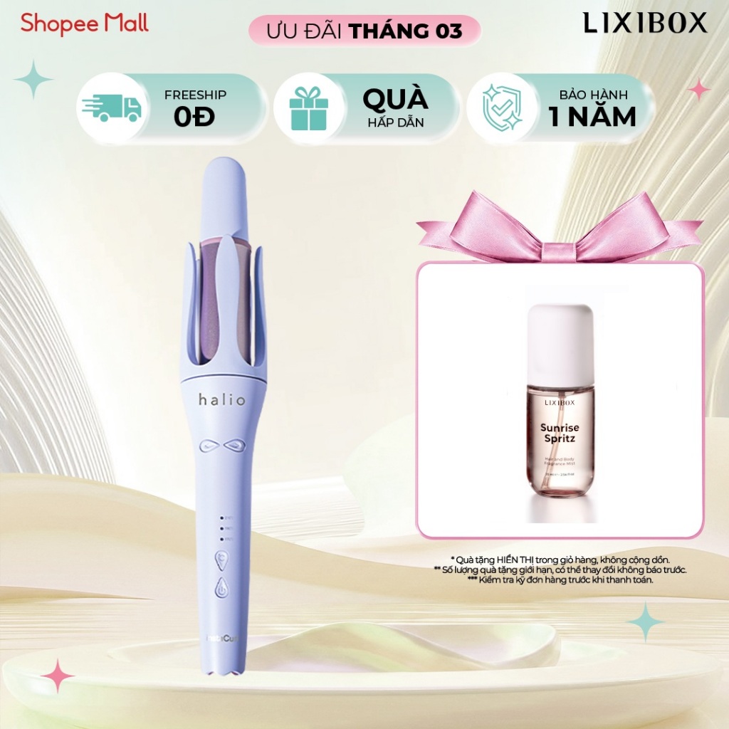 Máy Uốn Tóc Tự Động Xoay Halio InstaCurl Premium Automatic Hair Styler - Periwinkle