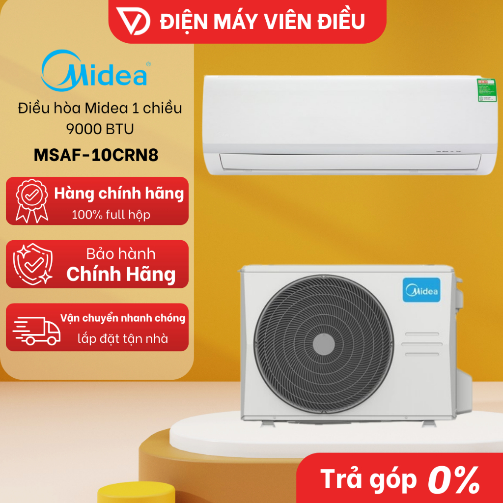 [FREESHIP NGHỆ AN] MSAF-10CRN8 - Máy lạnh / Điều hòa Midea 1 chiều 1HP (9000 BTU)