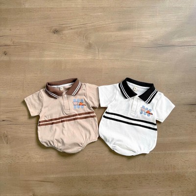 Body Liền Thân Cổ Polo Kẻ Ngang Cho Bé Trai Sơ Sinh 1 2 Tuổi MINTSCLOSET Quảng Châu - BS6702