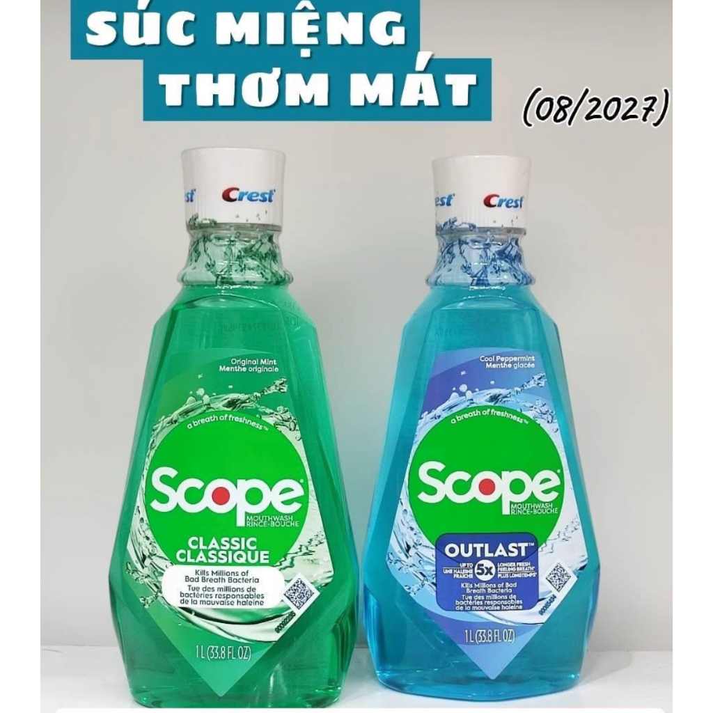 Nước súc miệng Crest Scope Outlast 1 lít