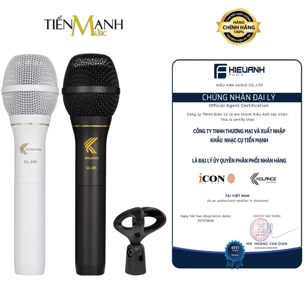 Micro Kolance GL-286 - Mic Thu Âm Condenser 48V Livestream Phòng Studio, Podcast GL286 Microphone