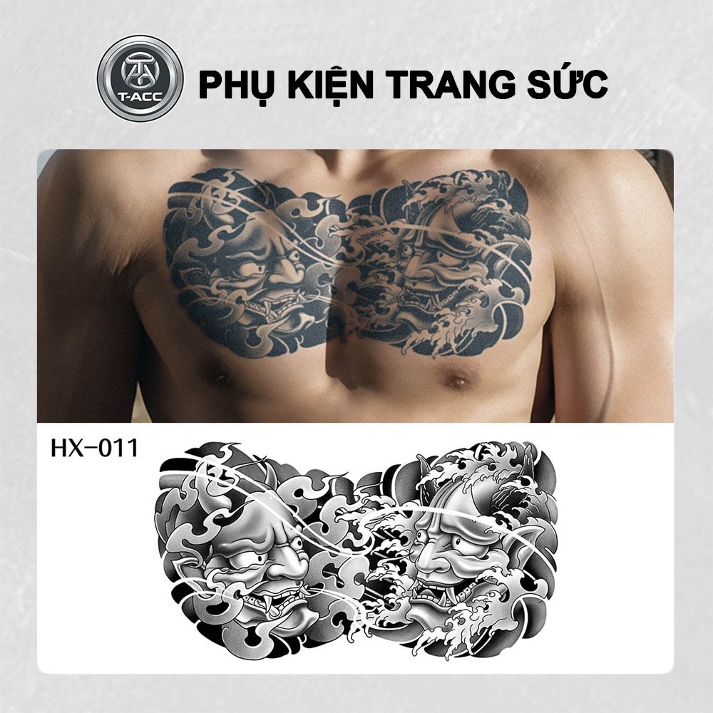 Hình xăm 15 ngày chống nước xăm lưng ngực hình quỷ Hanya, hình xăm nhật cổ tạm thời bền đẹp