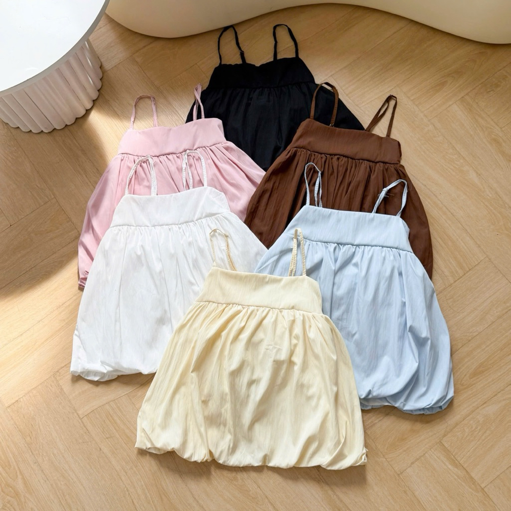 Áo Bí 2 Dây Phồng Có Dây Điều Chỉnh Form Babydoll Rộng Chất Vải Gió Màu Sắc Đa Dạng mùa hè cho nữ m6039 | BigBuy360 - bigbuy360.vn