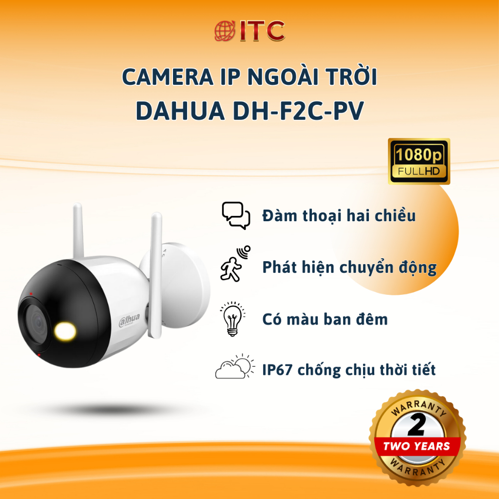 Camera IP Wifi Bullet C1 2MP Smart Dual Light DAHUA DH-F2C-PV / DH-F4C-PV tích hợp míc, đàm thoại 2 