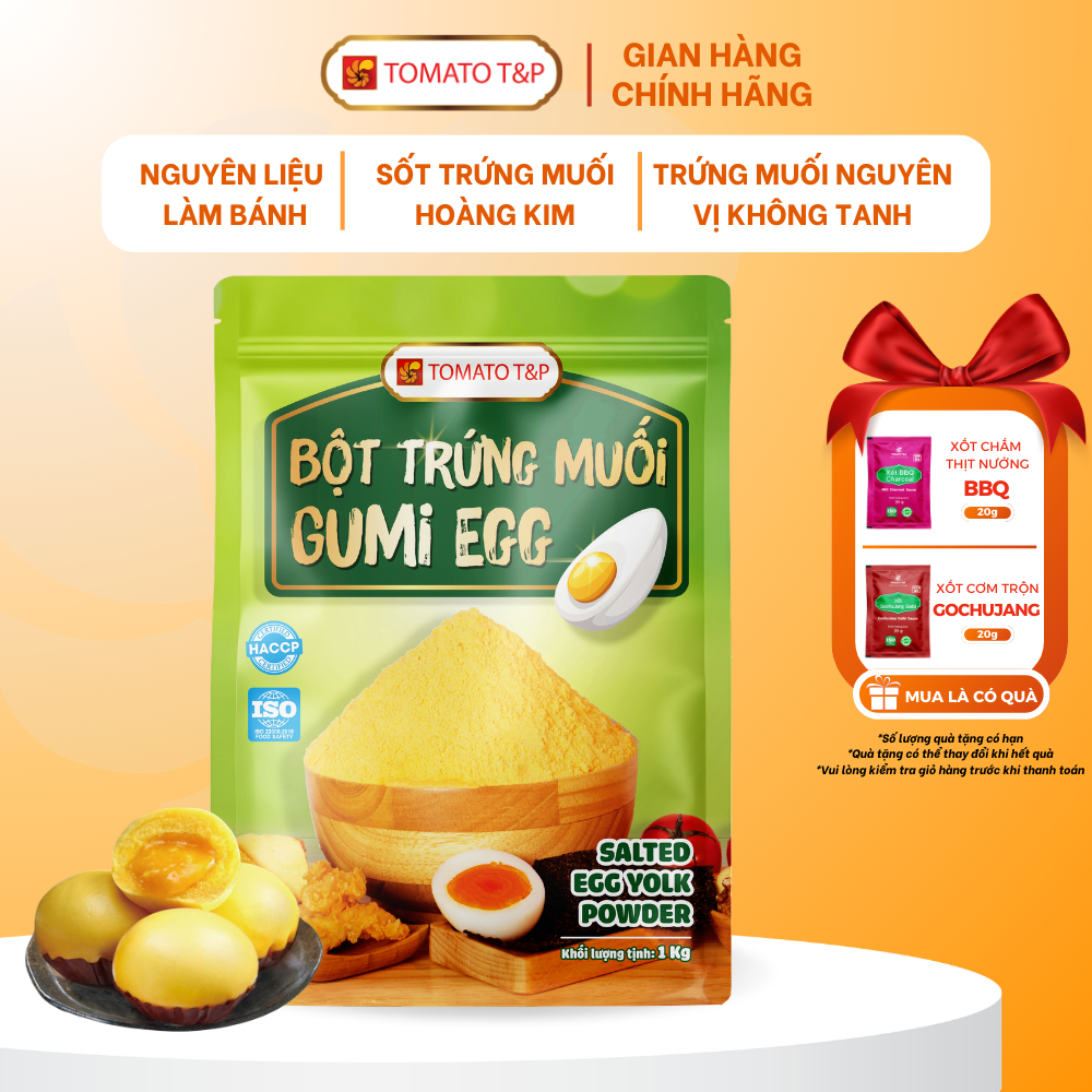 Bột Trứng Muối Gumi Egg làm nhân bánh trứng chảy, sốt trứng muối hoàng kim -Gói 1Kg - Tomato T&P