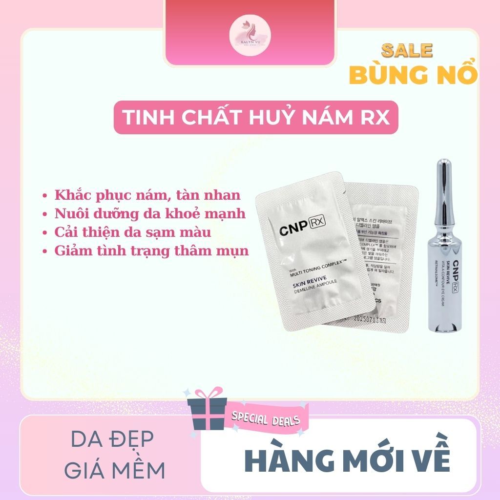 Combo 50 gói Tinh chất hủy nám CNP RX cho da nhạy cảm, hàng chuẩn chính hãng 1ML