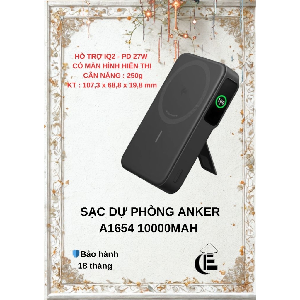 Sạc dự phòng Anker Maggo 10000mAh Qi2 Power Bank 10K A1654 - Bảo hành 18 tháng