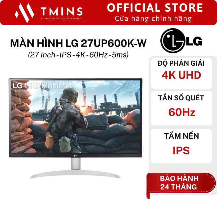 Màn Hình LG 27UP600K-W (27 inch/ IPS/ 4K/ 60Hz/ 5ms) - Hàng chính hãng