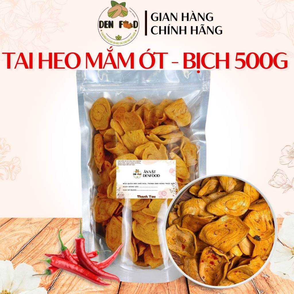 500G Bánh Tai Heo Mắm Ớt - Đồ Ăn Vặt Denfood