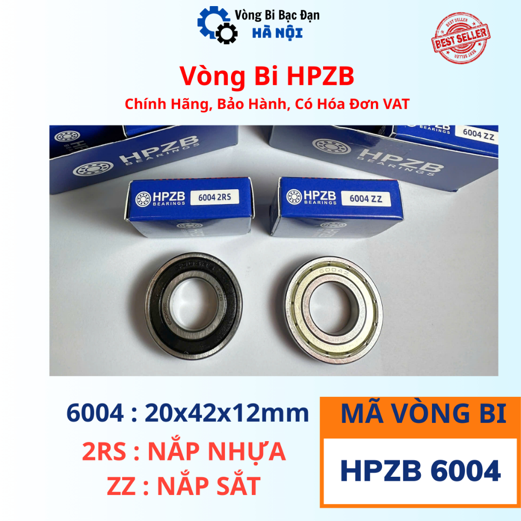 | HPZB CÓ HÓA ĐƠN VAT | Vòng bi HPZB 6004 [ZZ/2RS] Nắp Sắt/Nhựa-Bạc Đạn 6004 CHÍNH HÃNG