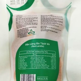 Đậu lăng đỏ tách vỏ Canada 500g