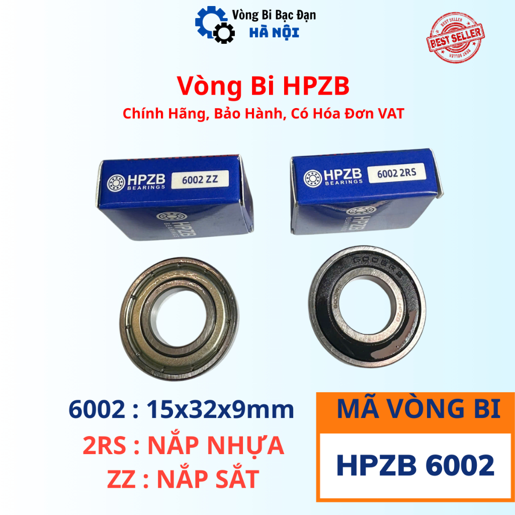 | HPZB CÓ HÓA ĐƠN VAT | Vòng bi HPZB 6002 [ZZ/2RS] Nắp Sắt/Nhựa-Bạc Đạn 6002 CHÍNH HÃNG