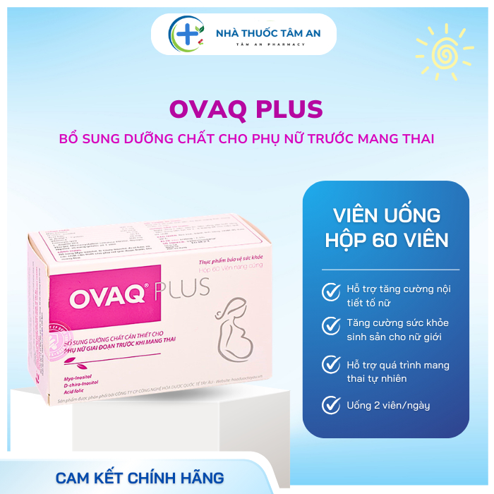 OVAQ PLUS - Bổ sung dưỡng chất cho phụ nữ chuẩn bị mang thai _Hộp 60V