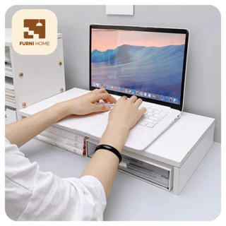 [FURNI HOME] Kệ Máy Tính Khổ Rộng Kê Vừa Laptop Lắp sẵn Loại tốt Dày 17mm, Không Thấy Ốc Vít Dùng Decor bàn học