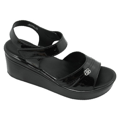 Sandal đế bằng nữ Bita's SYN.296 (Đen + Kem)