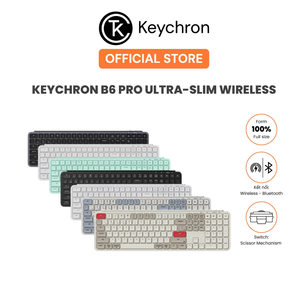 [NEW COLOR] Bàn phím không dây Keychron B6 Pro Ultra-Slim Wireless