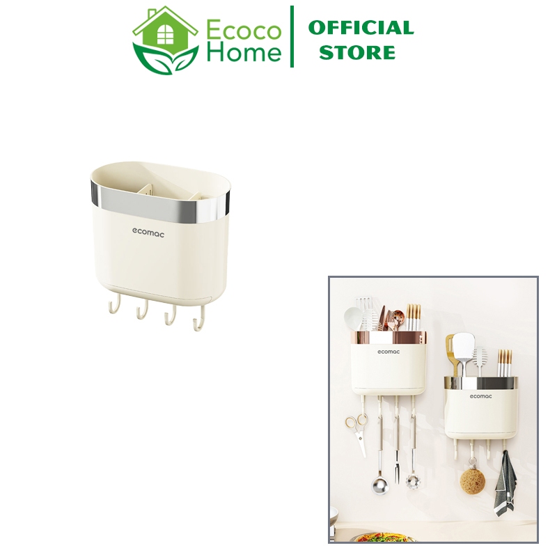 Kệ Đựng Thìa Đũa ECOMAC Treo Tường Tích Hợp Khay Hứng Nước EC11