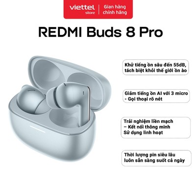 Tai nghe Bluetooth REDMI Buds 8 Pro| Công Nghệ Dolby Audio| Khử Tiếng Ồn đến 55dB| 33 Giờ Nghe Nhạc