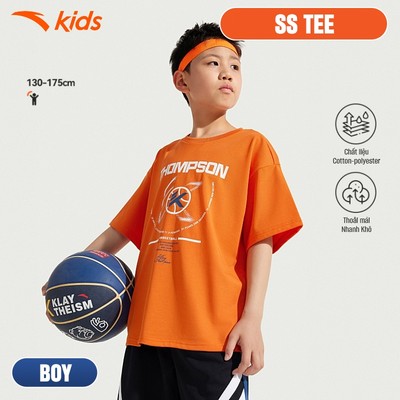 ANTA KIDS Áo Phông Thể Thao Bé Trai Bóng Rổ Thoáng Mát, Thoải Mái Vận Động 3525B1107