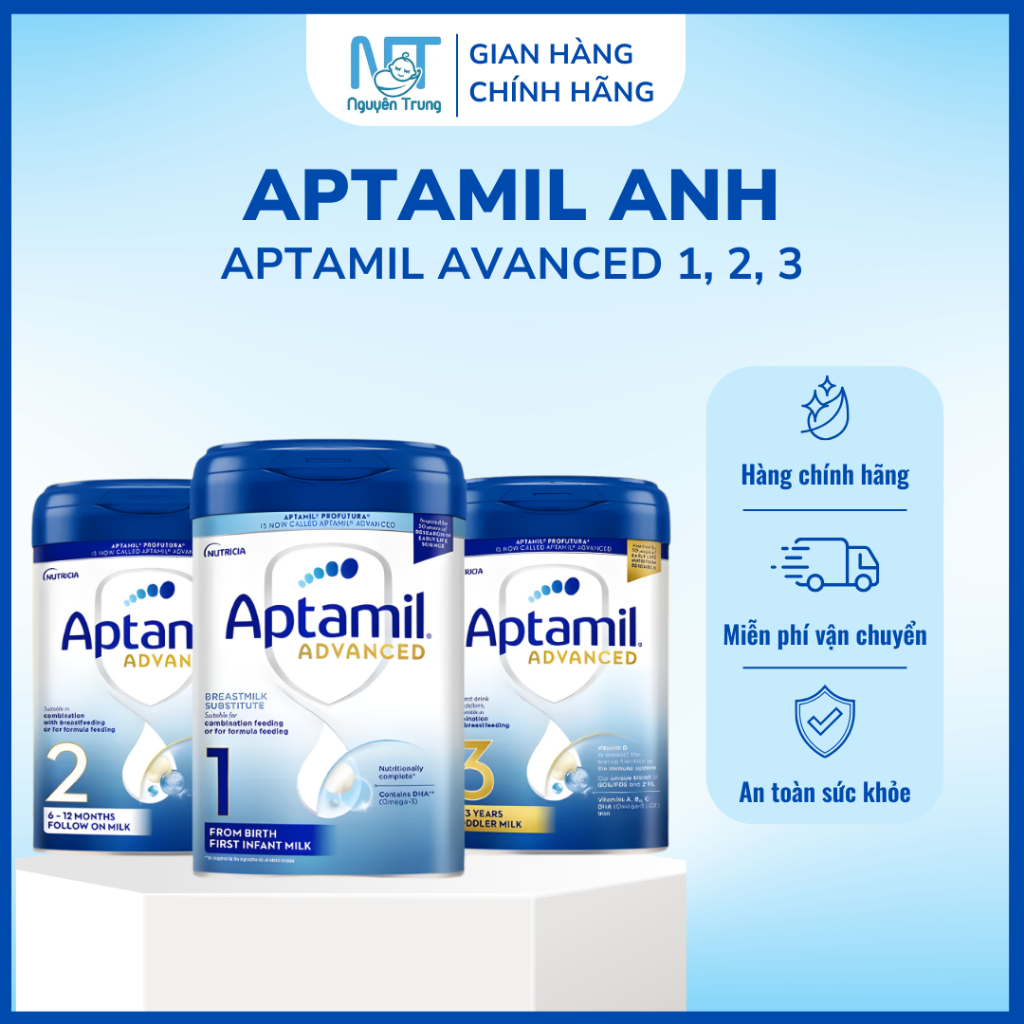 Sữa Aptamil Anh Số 1, 2, 3 Chính Hãng - Dinh Dưỡng Cao Cấp Cho Bé