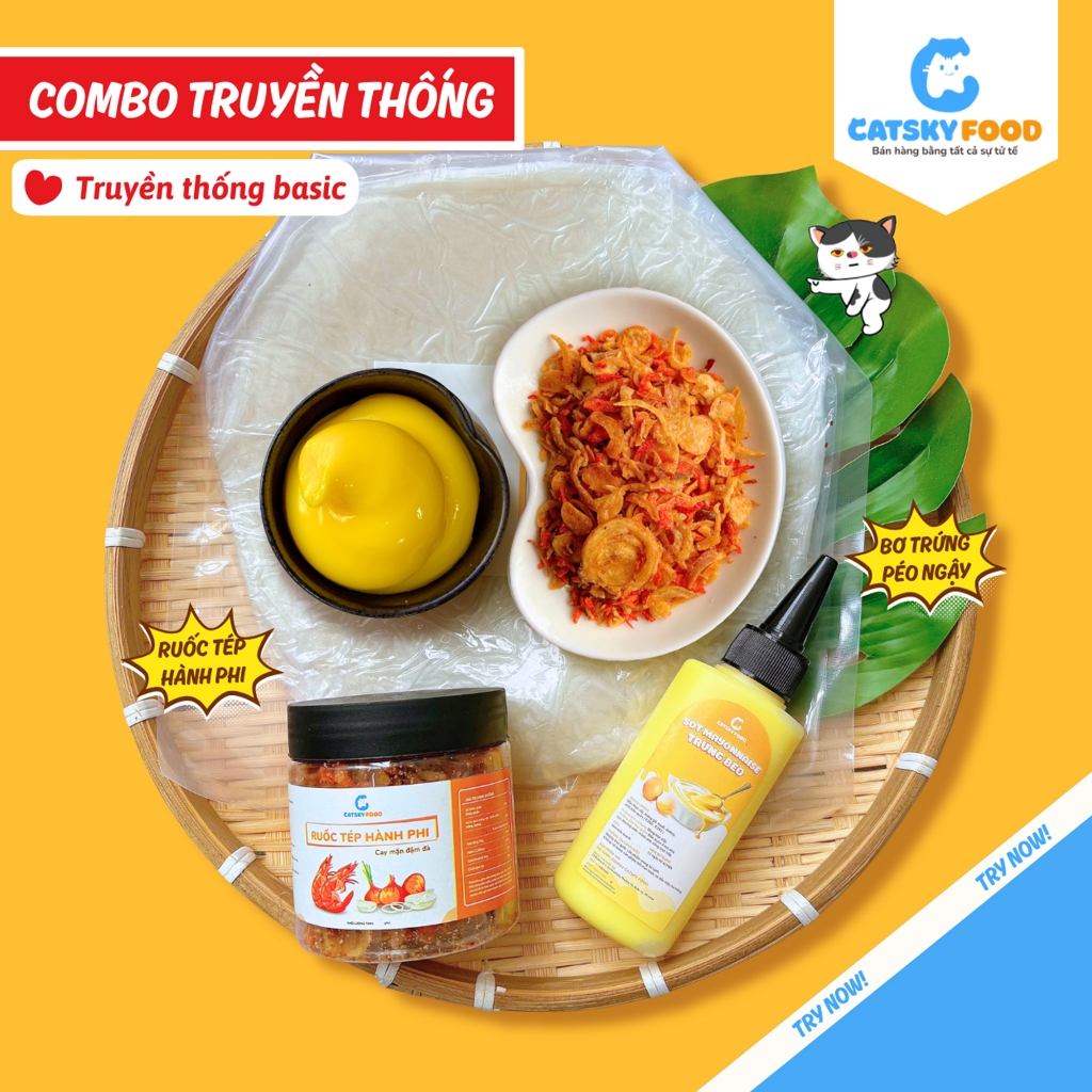 Bánh tráng phơi sương CATSKY FOOD combo bánh tráng đồ ăn vặt tiện lợi - COMBO TRẢI NGHIỆM