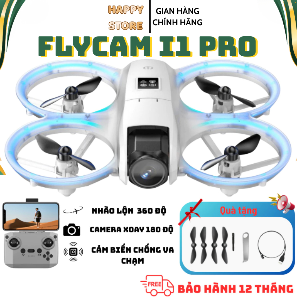 Flycam I1 Pro, nhỏ gọn, dễ dàng cho người mới, Flycam giá rẻ, bay ổn định, Drone mini