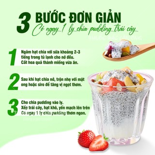 Hạt chia 100g, hạt chia đen, eat clean, dùng pha trà, làm sinh tố, nước ép, nấu ché dưỡng nhan