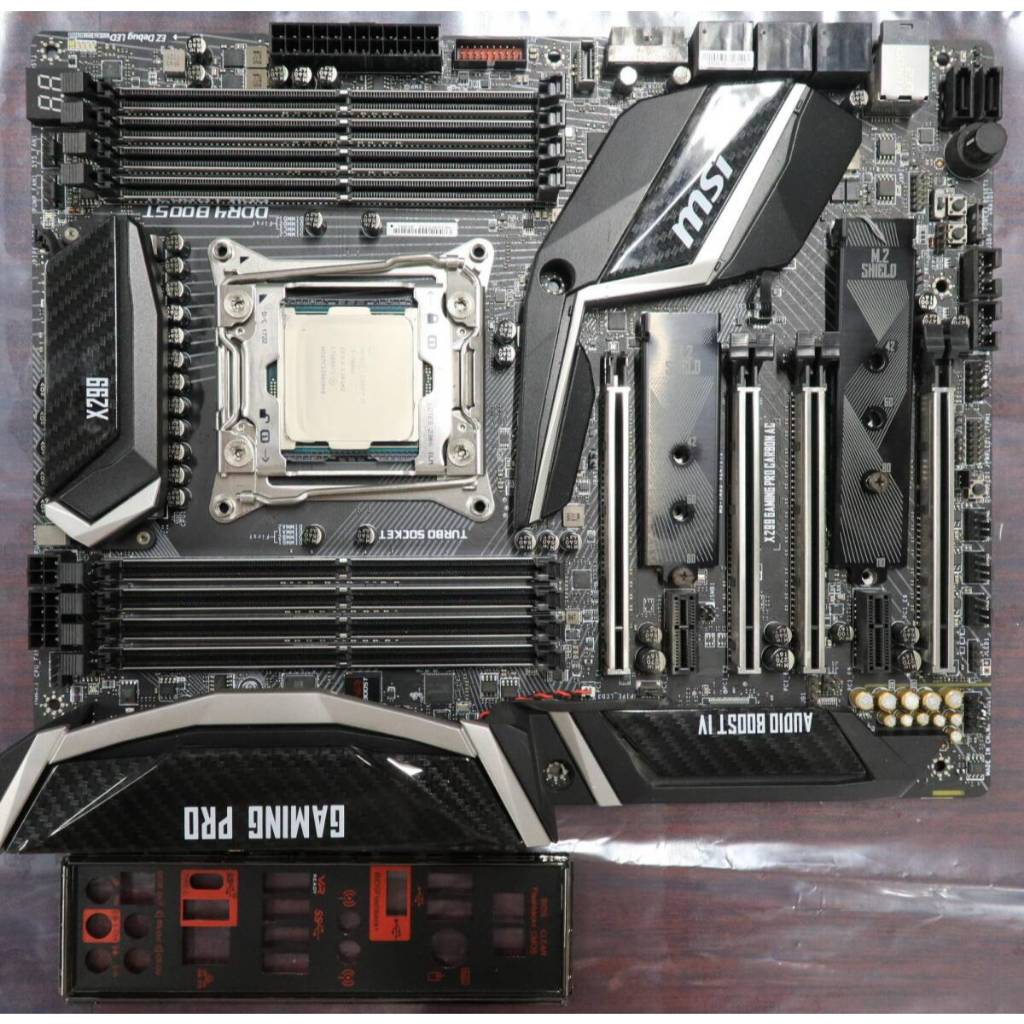 main bo mạch chủ MSI X299 GAMING PRO CARBON LGA2066 ATX với bộ xử lý Intel Core i7-7800X