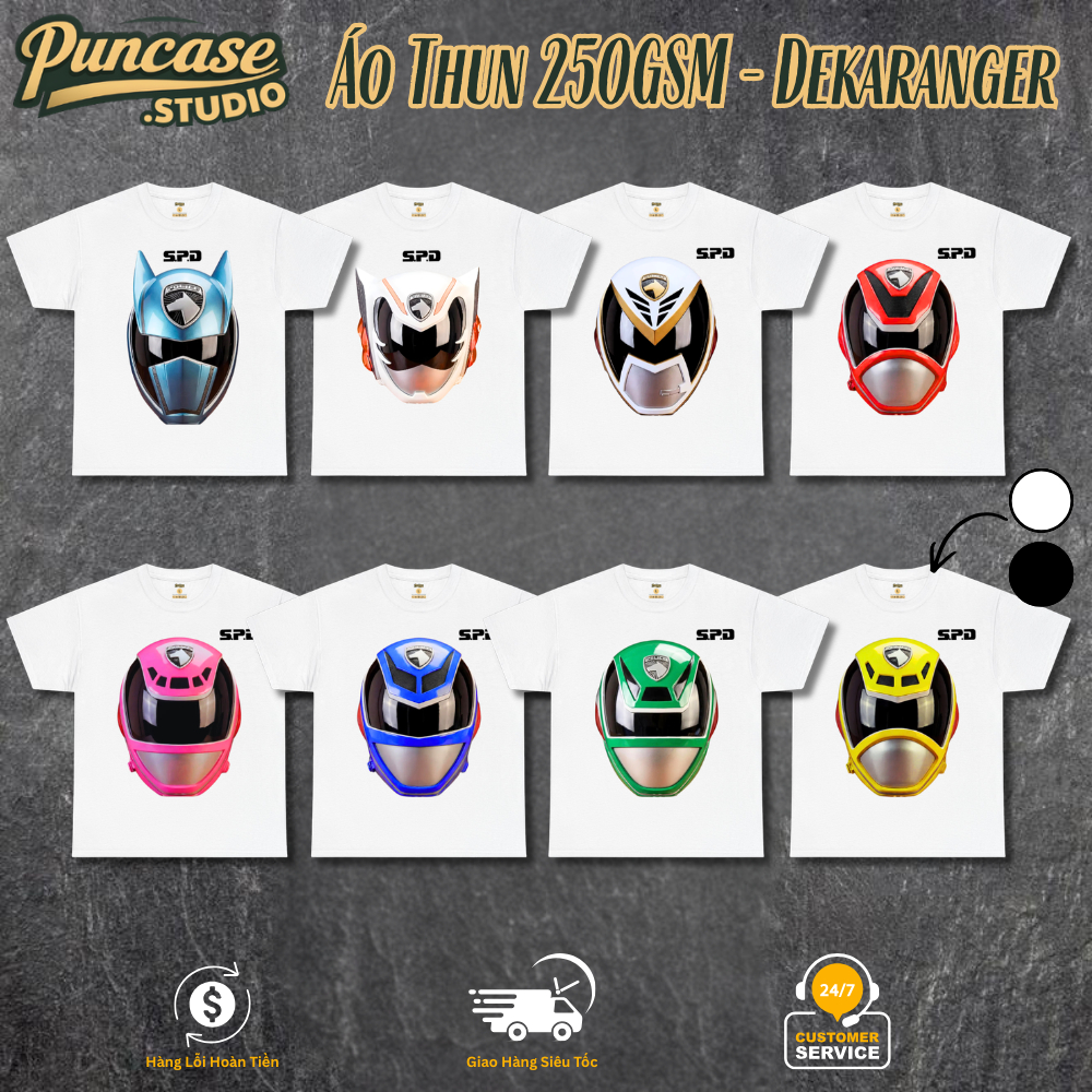 Puncase.STUDIO Áo Thun Chiến Đội Đặc Nhiệm Dekaranger S.P.D - Oversized Cotton 250gsm