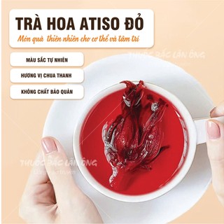 Trà atiso đỏ nguyên bông 100g, hoa bụp giấm, hibicus, pha trà, nấu siro, thanh nhiệt, giải khát